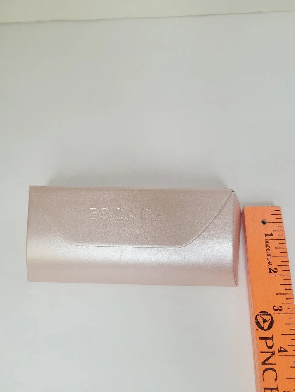 Escada Pale Pink Eyeglasses CASE ONLY Snap Shut Lid Embossed Logo Classy Girlie